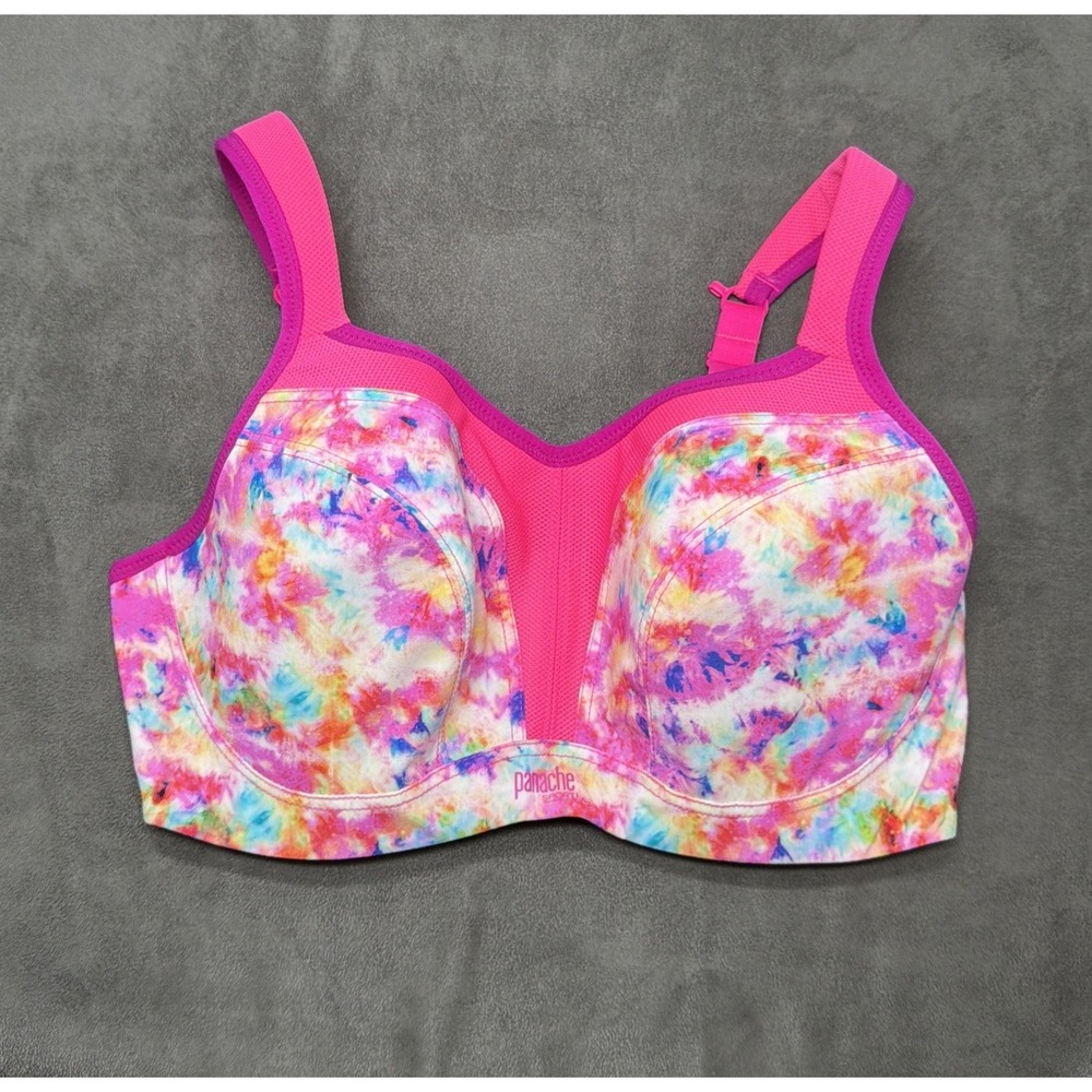 Panache Power Underwire High Impact Sports Bra 5021A Pink Multicolored Size 34E